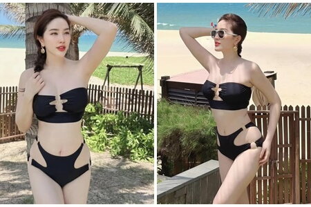 Bảo Thy khoe body gái một con trông mòn con mắt với bikini cut out táo bạo