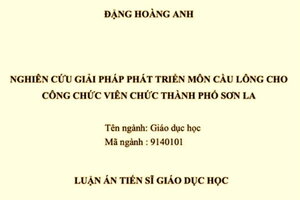 Hội đồng thẩm định đánh giá Luận án tiến sĩ 'nghiên cứu môn cầu lông' không đạt
