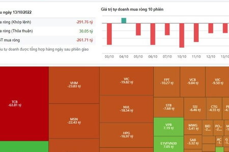 Nhóm tự doanh bán ròng chứng khoán 9/10 phiên