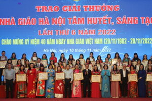 40 cá nhân xuất sắc nhận giải 'Nhà giáo Hà Nội tâm huyết, sáng tạo' lần thứ 6