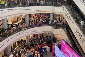 Người đàn ông rơi từ tầng cao siêu thị Aeon Mall Long Biên, nghi ngã từ khu vực đỗ xe