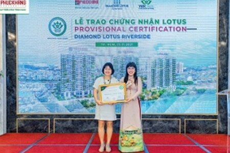Diamond Lotus Riverside được Hội đồng công trình xanh Việt Nam trao chứng nhận Lotus Provisional Certification