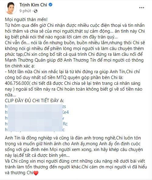 Dàn sao Việt đồng loạt động viên Trịnh Kim Chi khi bị Thương Tín tố ngược