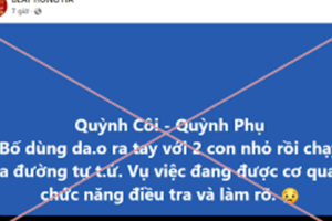 Bác thông tin người bố ở Thái Bình dùng dao cắt cổ hai con rồi tự sát