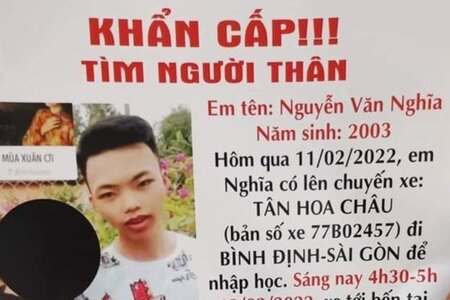 Nam sinh viên mất tích bí ẩn khi vào TP HCM nhập học