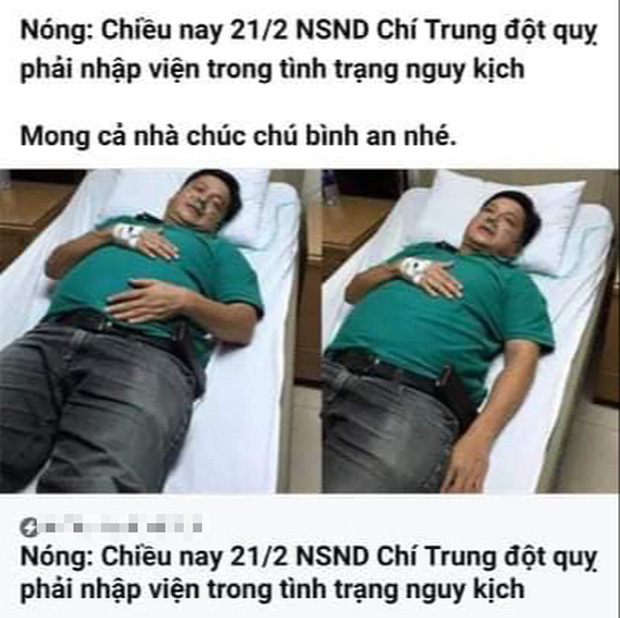 Chí Trung bức xúc khi bị đồn đột quỵ, phải nhập viện trong tình trạng nguy kịch