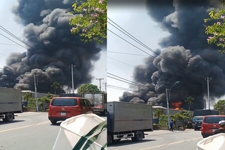 Cháy lớn tại xưởng nhựa ở TP HCM, nhiều người hốt hoảng bỏ chạy