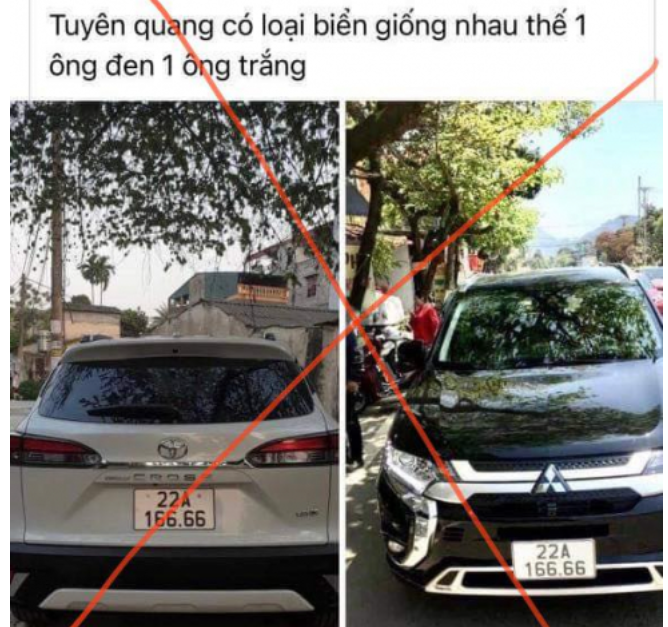 Thực hư hình ảnh 2 xe ô tô cùng mang một biển số 'độc' ở Tuyên Quang