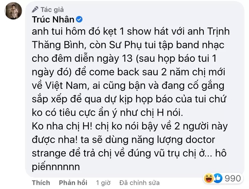 Bị đồn không mời Thu Minh, Trấn Thành khi ra MV mới, Trúc Nhân lên tiếng