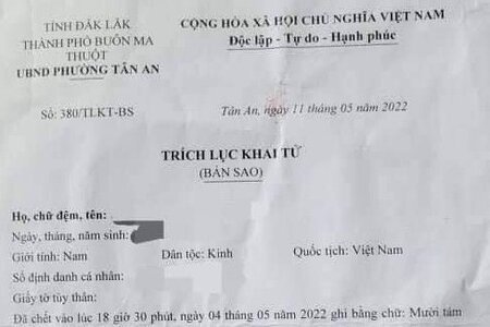 Làm rõ vụ người mẹ đến phường khai tử cho con trai 3 tuổi vẫn còn sống 