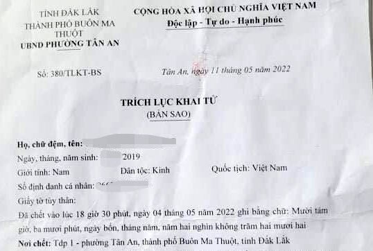 Vụ mẹ khai tử cho con trai 3 tuổi dù còn sống: Người chồng nói gì?