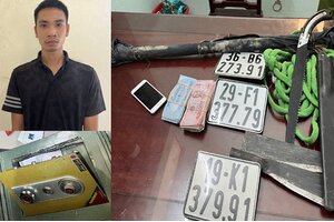 Thanh niên đi xe máy từ Hà Nội vào Thanh Hóa phá két sắt, trộm tiền