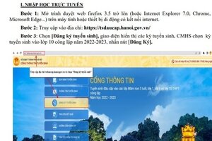 Sở GD&ĐT Hà Nội hướng dẫn xác nhận nhập học trực tuyến/trực tiếp vào lớp 10 THPT công lập