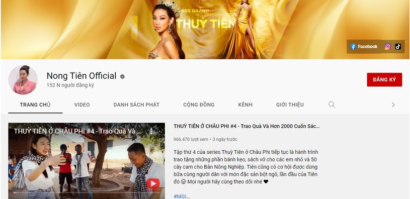 Hoa hậu Thùy Tiên nhận nút bạc Youtube chỉ sau 11 ngày lập kênh