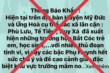 Hà Nội: Xử lý nghiêm người tung tin 'bắt cóc trẻ em' sai sự thật trên mạng xã hội