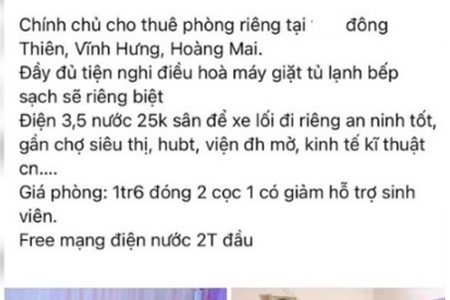 Mạo danh chủ trọ, lừa sinh viên muốn thuê phòng gần 100 triệu đồng