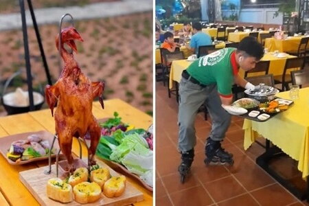 'Chất chơi' như quán ăn Việt: Nhân viên lướt xe điện, trượt patin.. bưng đồ cho khách