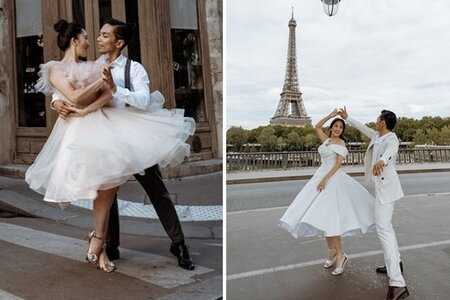 Khánh Thi - Phan Hiển tung bộ ảnh cưới tuyệt đẹp, đậm chất điện ảnh ở Paris