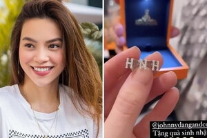 Hà Hồ được tặng quà sinh nhật khủng là bộ trang sức kim cương độc lạ, khắc tên mình