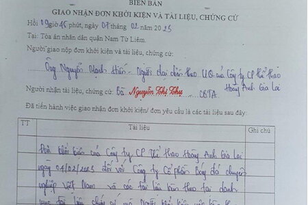 Hoàng Anh Gia Lai đã nộp đơn khởi kiện VPF ra tòa án
