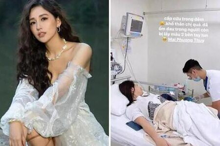 Hoa hậu Mai Phương Thúy đi viện cấp cứu lúc nửa đêm khiến fans lo lắng