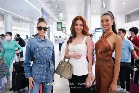 Hoa hậu và Á hậu Miss Universe tới Việt nam, Lan Khuê ra tận sân bay chào đón