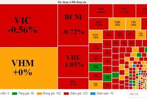 Thị trường chứng khoán lại rực lửa, hàng loạt cổ phiếu ngân hàng giảm