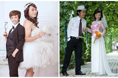 Nhân ngày Quốc tế hạnh phúc, Thu Trang và Tiến Luật đăng loạt ảnh cưới 'để đời'