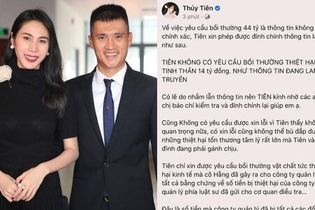 Thủy Tiên lên tiếng đính chính số tiền yêu cầu bà Nguyễn Phương Hằng bồi thường
