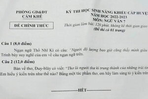 Đề thi môn Văn lớp 7 gây choáng, giáo viên phải thốt lên 'quá khó': Trưởng phòng GDĐT nói gì?