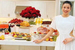 Biệt thự 'khủng' của Hoa hậu Phạm Hương phủ đầy hoa hồng, vườn cây xanh mướt quanh năm