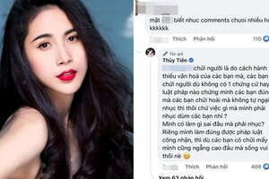 Ca sĩ Thủy Tiên đáp trả khi bị anti-fan 'đá xéo'