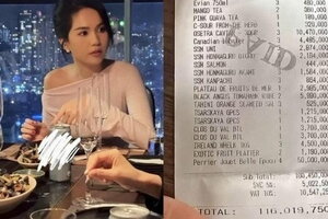 Hết hồn với hóa đơn bữa tối hơn 116 triệu đồng của Ngọc Trinh 