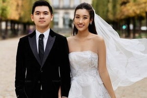 Chồng thiếu gia của Hoa hậu Đỗ Mỹ Linh lần đầu khoe ảnh cưới chụp tại Pháp