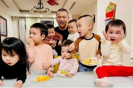Ngưỡng mộ ông bố Hà Nội chăm 7 đứa con đang học mẫu giáo học phí gần 700 triệu đồng mỗi năm