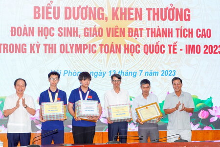 Hải Phòng thưởng 500 triệu đồng cho học sinh giành Huy chương Vàng Olympic Toán quốc tế