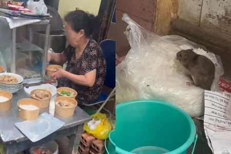 Chủ quán ăn tại Hà Nội có con chuột 'chễm chệ' trên túi bún cảm thấy mệt mỏi không thể chợp mắt