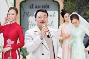 Lễ ăn hỏi của Phương Oanh, Shark Bình tại Hà Nam, không gian ngập tràn sen trắng