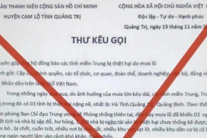 Điều tra vụ giả mạo thư kêu gọi ủng hộ đồng bào bị lũ lụt ở miền Trung