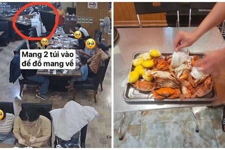 Đôi nam nữ đi ăn buffet hải sản gây sốc khi 'đút túi' 4kg mang về, bị bắt tại trận