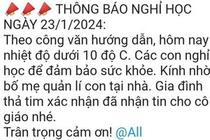 Hà Nội rét dưới 10 độ, nhiều trường thông báo cho học sinh nghỉ học