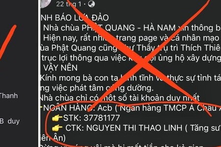 Xuất hiện nhiều trang giả mạo chùa Phật Quang kêu gọi ủng hộ sau vụ cháy