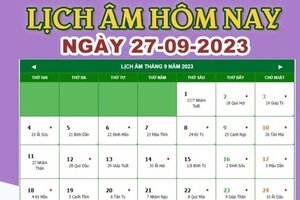 Lịch âm hôm nay ngày 27/9 chính xác nhất 