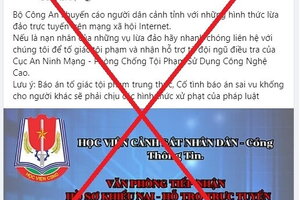 Cảnh báo giả mạo Facebook Học viện Cảnh sát Nhân dân để lừa đảo