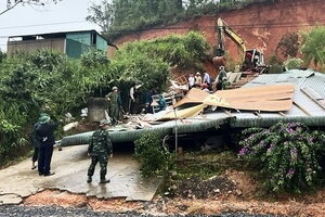 Hiện trường vụ sạt lở đất ở xã Đạ K'Nàng, Lâm Đồng làm một giáo viên tử vong 