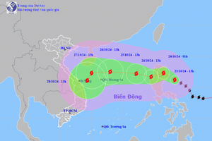 Bão Trà Mi di chuyển nhanh vào Biển Đông, có thể giật cấp 15