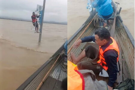 Quảng Bình: Cứu sống người đàn ông ‘ôm cột điện suốt 12 tiếng’ giữa mênh mông nước lũ