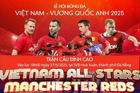 Huyền thoại Man United so tài cùng tuyển Ngôi sao Việt Nam