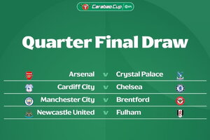 Bốc thăm tứ kết League Cup 2025/2026: Không có đại chiến!