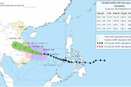 Hơn 6 triệu người từ Hà Tĩnh-Bình Thuận nhận thông báo đặc biệt về bão Kalmaegi